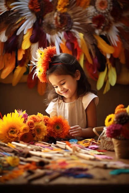 Actividades florales populares de Acción de Gracias para niñas pequeñas