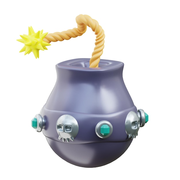 Activo estilizado de juego de bombas de dibujos animados en 3D