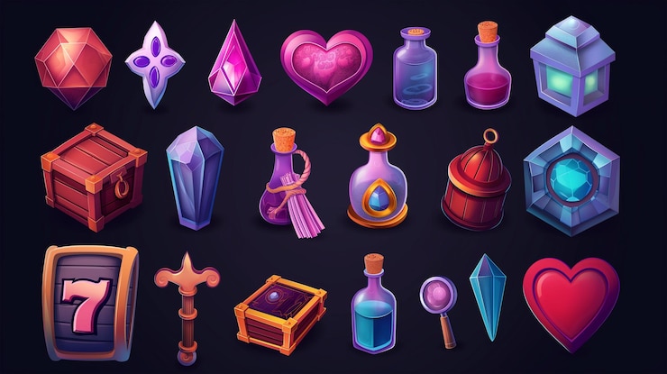 Foto activo del icono del juego de tragamonedas juego de video móvil ilustración