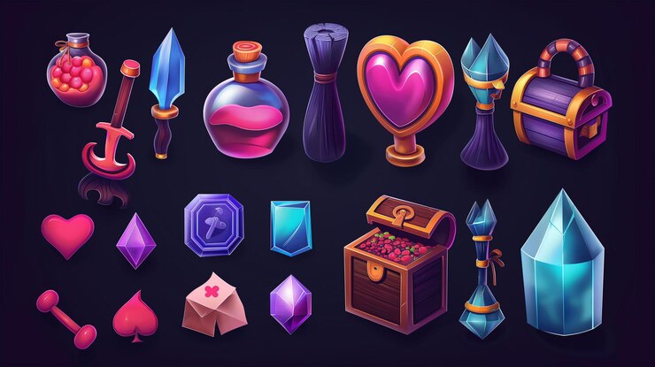 Foto activo del icono del juego de tragamonedas juego de video móvil ilustración