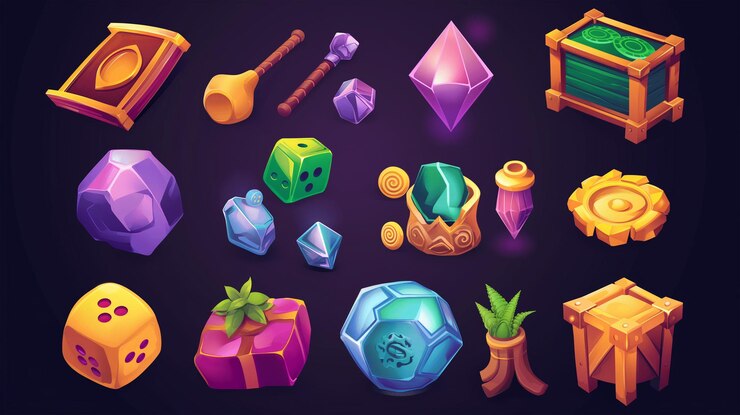 Foto activo del icono del juego de tragamonedas juego de video móvil ilustración