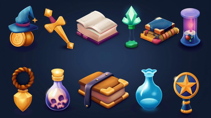 Foto activo del icono del juego de tragamonedas juego de video móvil ilustración