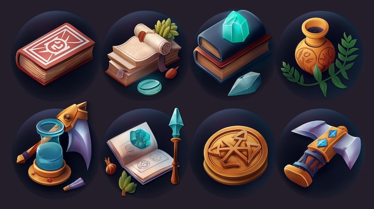 Foto activo del icono del juego de tragamonedas juego de video móvil ilustración