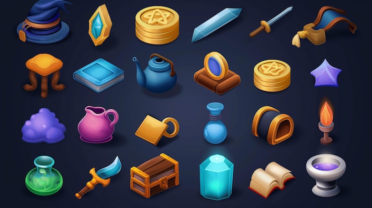 Foto activo del icono del juego de tragamonedas juego de video móvil ilustración