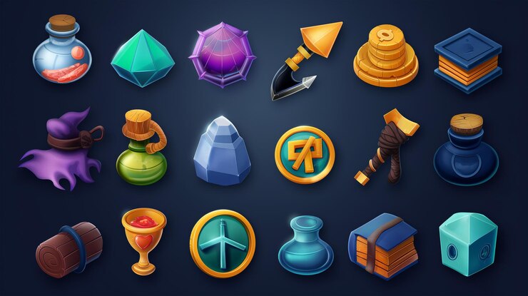 Foto activo del icono del juego de tragamonedas juego de video móvil ilustración