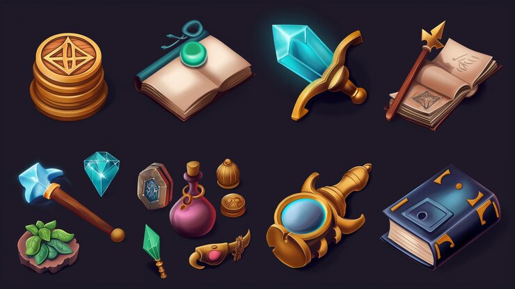 Foto activo del icono del juego de tragamonedas juego de video móvil ilustración