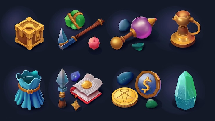 Foto activo del icono del juego de tragamonedas juego de video móvil ilustración
