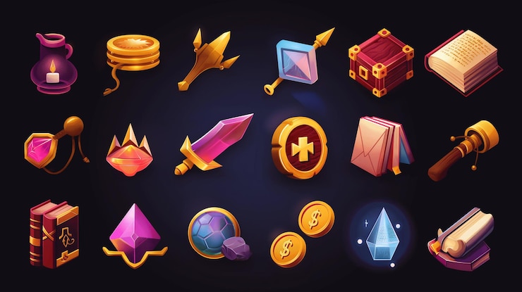 Foto activo del icono del juego de tragamonedas juego de video móvil ilustración