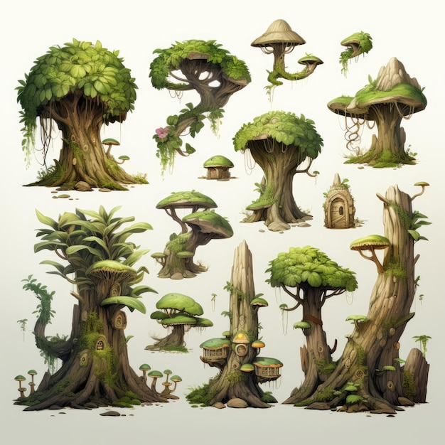 Los activos del bosque encantador revelados El arte conceptual inspirado en la leyenda de Rayman con un fondo blanco