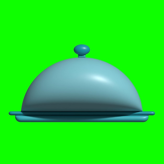 Activos de elementos de juego de cocina 3D con fondo de pantalla verde