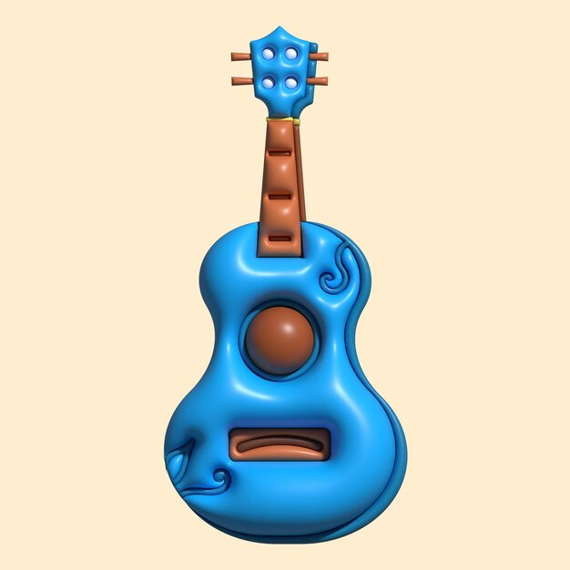 Activos de instrumentos musicales en 3D con fondo claro