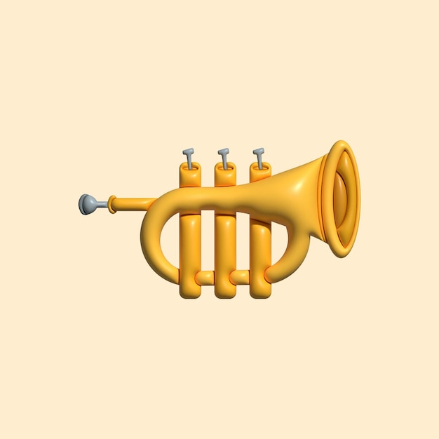 Activos de instrumentos musicales 3D con fondo claro