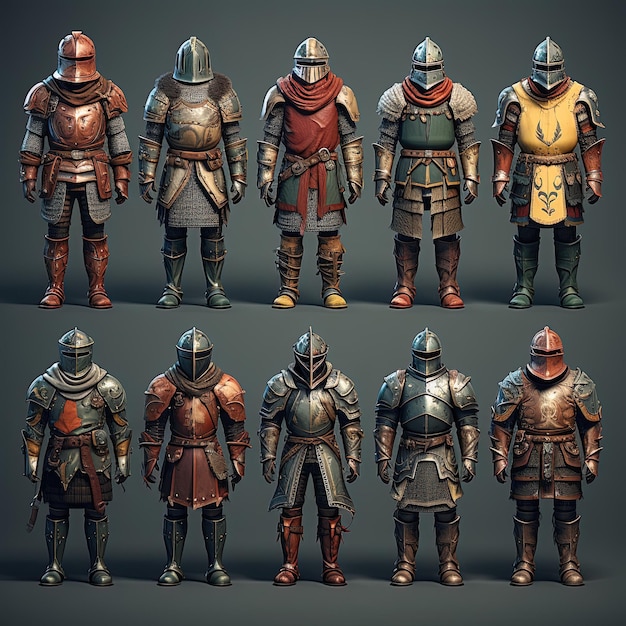 Activos del juego del soldado medieval