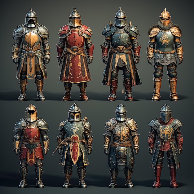 Activos del juego del soldado medieval