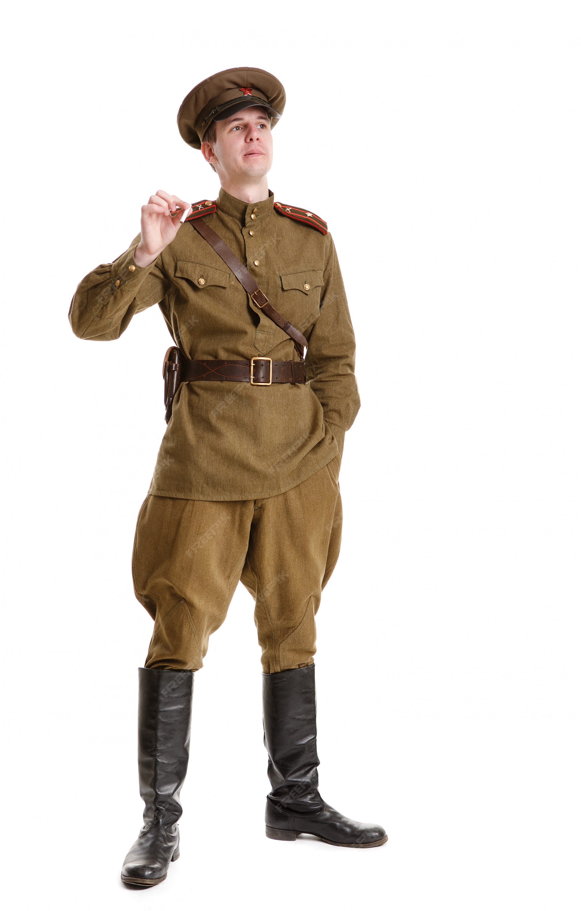 Actor vestido con uniformes militares de la segunda guerra mundial | Foto  Premium