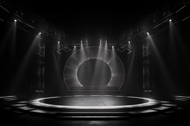 Las actuaciones artísticas en el escenario iluminaron el escenario con reflectores contemporáneos.