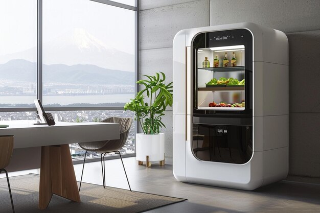 Foto actualice su cocina con un refrigerador inteligente con ia generativa