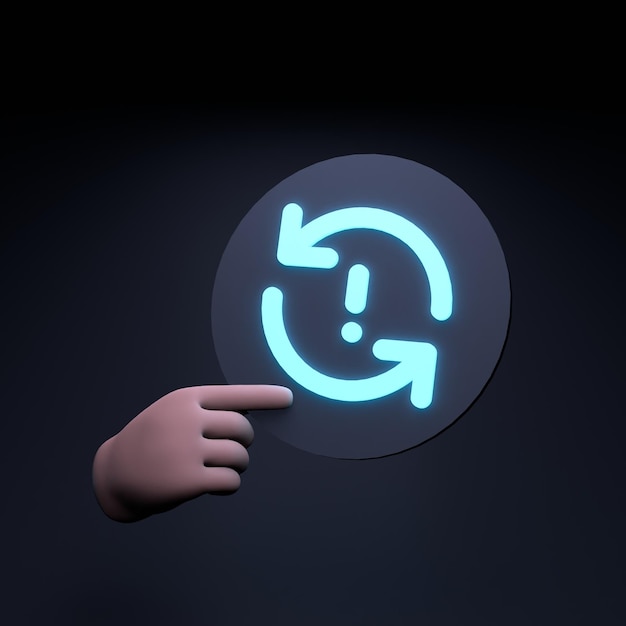 Actualizar icono 3d renderizar ilustración