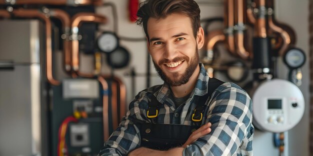 Foto actualizar el sistema de calefacción anticuado para ahorrar dinero y mejorar la eficiencia energética en el hogar concepto de hogar eficiencia energética actualización del sistema de calentamiento soluciones de ahorro de costos ideas de renovación vida sostenible