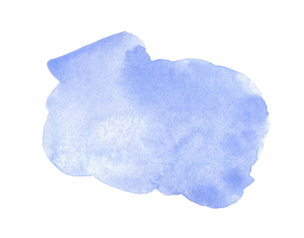 Acuarela abstracta azul sobre fondo blanco. Clipart de acuarela para texto o logotipo