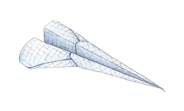 Acuarela de avión de papel