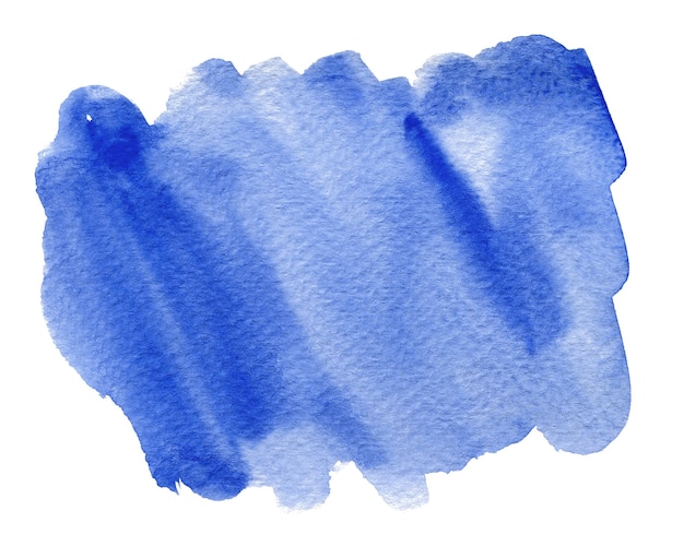 Acuarela azul abstracta aislado en blanco