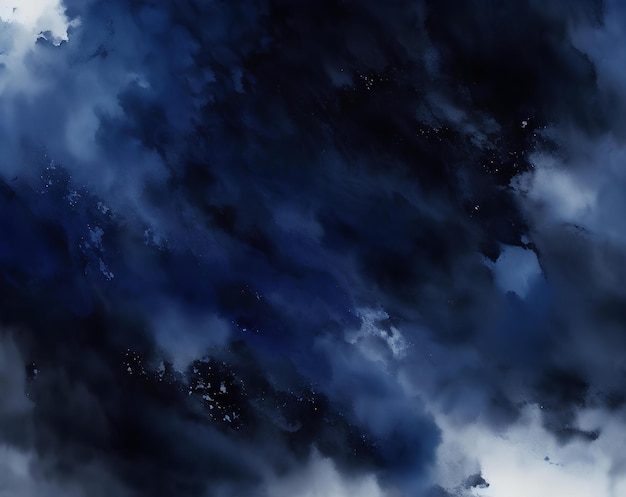 Acuarela azul marino oscuro y textura de papel hermoso degradado oscuro