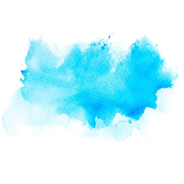 una acuarela azul de tinta azul aislada con blanco