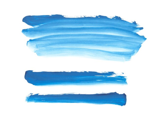 Acuarela Azul trazos de tinta pintados abstractos en papel de acuarela