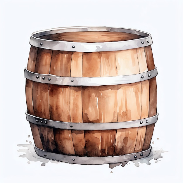 acuarela barril de madera oeste salvaje oeste vaquero desierto ilustración clipart