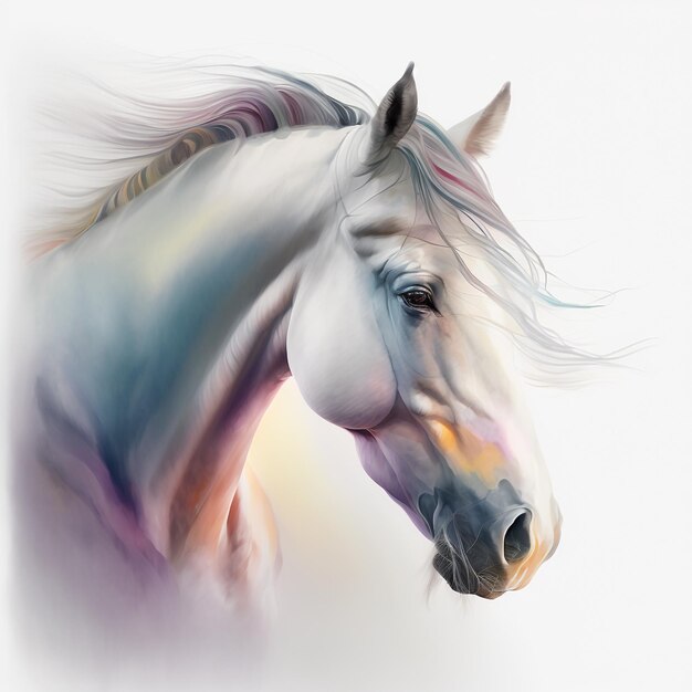 Acuarela Caballo Arte Pastel