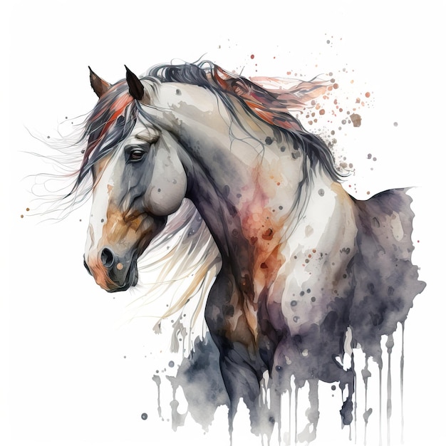 Acuarela Caballo Ilustración creativa Arte digital