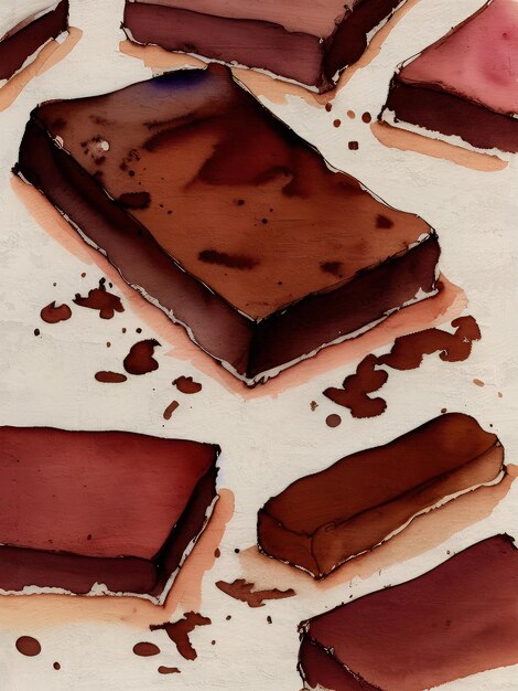 Foto acuarela chocolate pintura ilustración artística reproducción acrílico obra de arte
