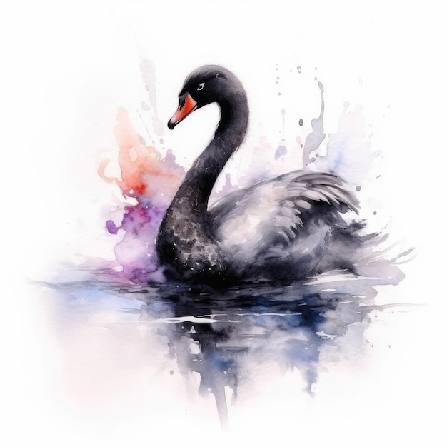 Acuarela de cisne negro