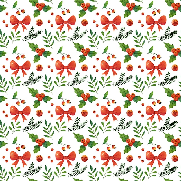 Acuarela conjunto de ilustraciones navideñas. Colores brillantes. Patrón de Navidad de invierno. Ilustración aislada sobre fondo blanco.