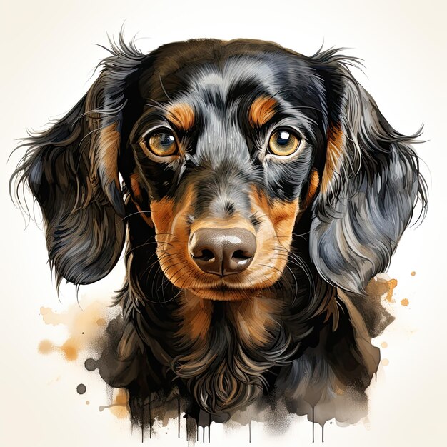 Foto acuarela de dachshund clipart generativo ai