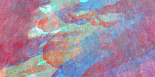 acuarela dibujada a mano con fondo colorido turquesa
