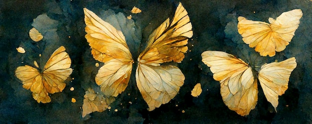 Acuarela dibujo mariposa hecha de manchas y salpicaduras Sketch