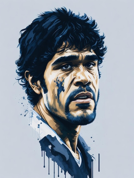 acuarela diego maradona