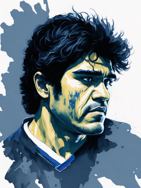 acuarela diego maradona