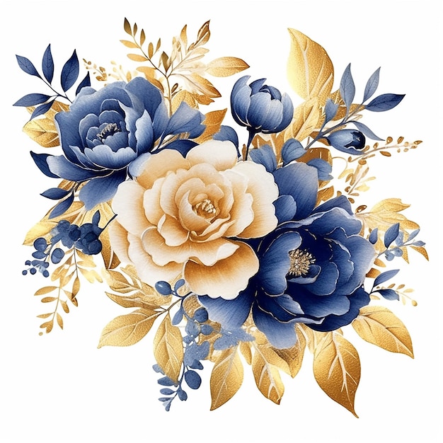 Acuarela eucalipto y rosas clipart de flores de fondo blanco