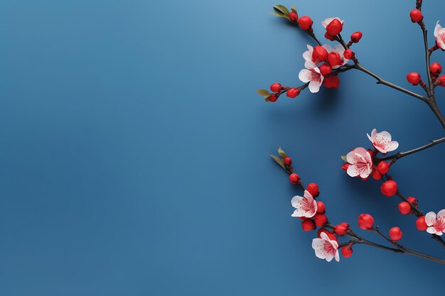 Acuarela de la flor del cerezo en flor de fondo de las flores de la decoración de la maleza plantilla de invitación