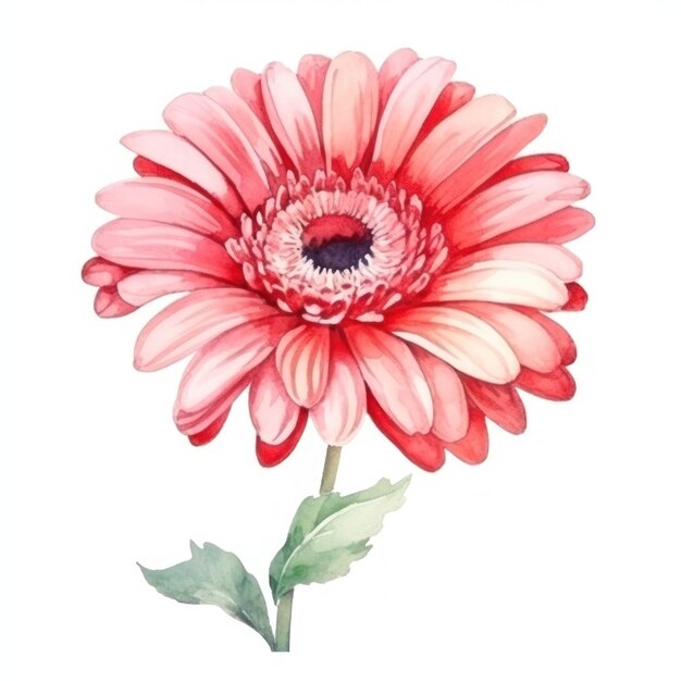 Foto acuarela de flor de gerbera aislada