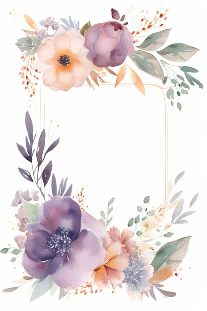 Acuarela floral ilustración flores blancas rosa peonía hojas y ramas corona marco Boda estacionaria saludos fondos de pantalla moda fondo Eucalyptus generar ai