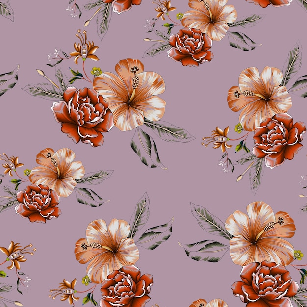 Acuarela de flores dulces patrón sin costuras colores pastel suaves color agua patrón sin costura para productos de belleza u otros