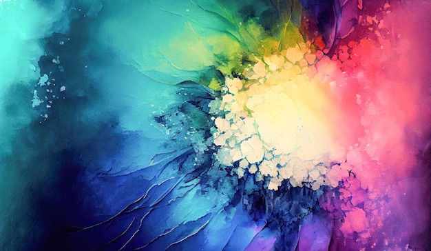 Acuarela de fondo colorido abstracto y pintura acrílica AI generativa