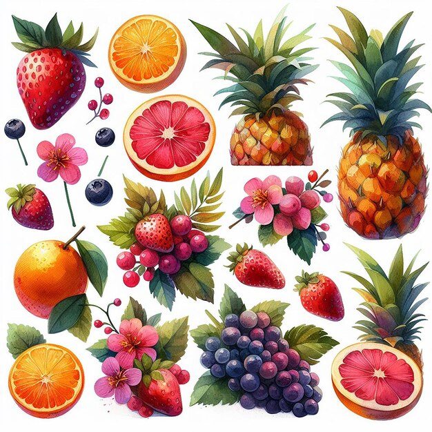 acuarela de frutas clip art