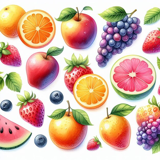 acuarela de frutas clip art