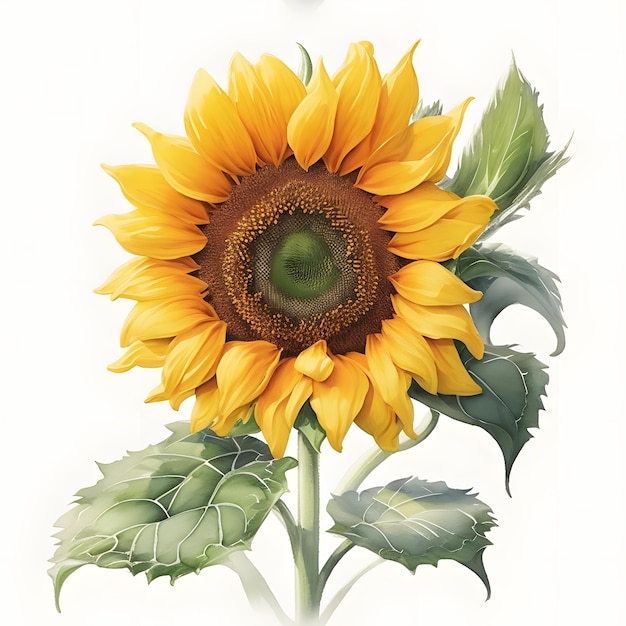 Acuarela de girasol Clipart