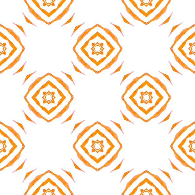 Acuarela ikat repitiendo borde de azulejo naranja